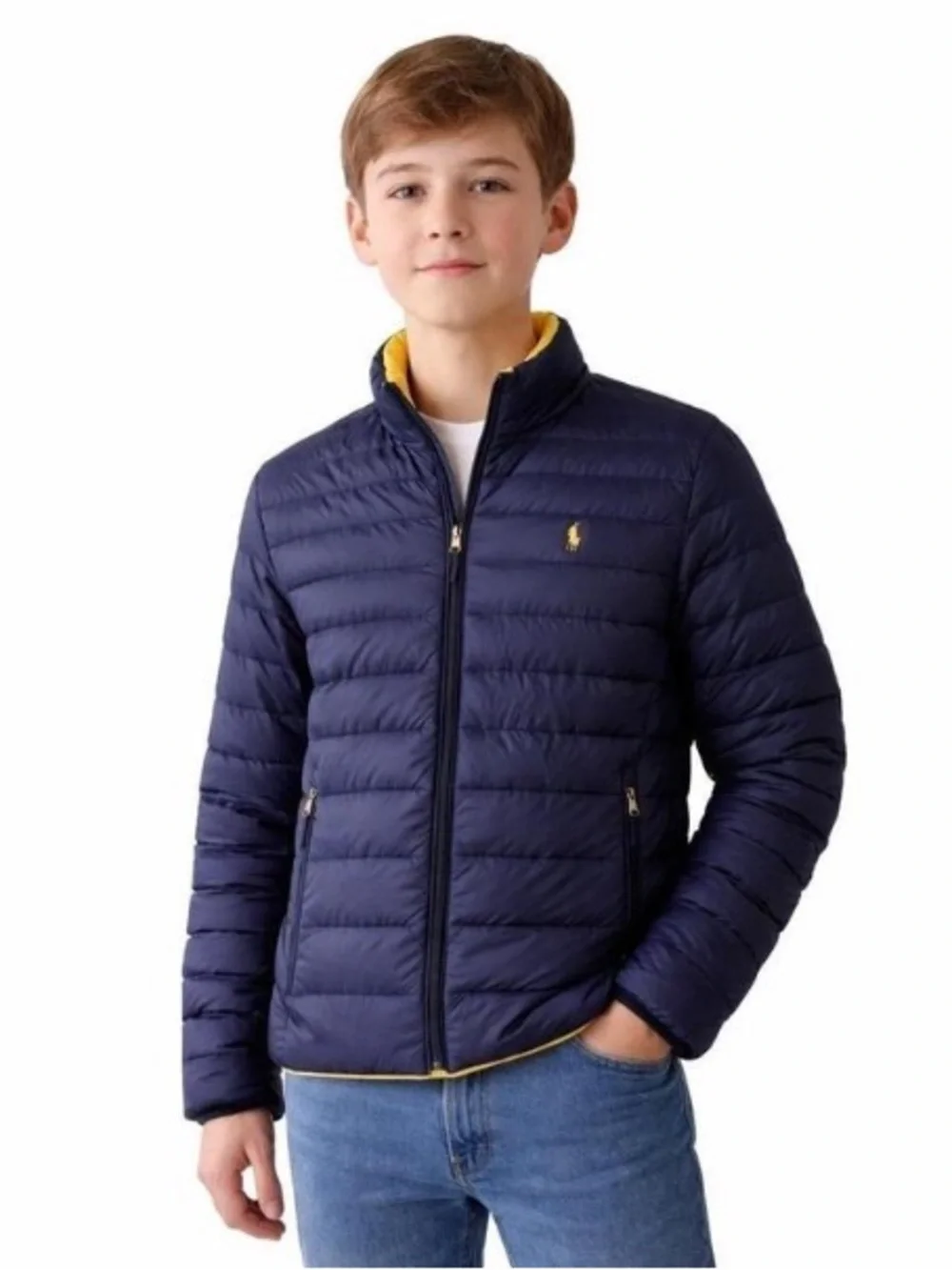 Ralph Lauren Navy Colden Packable Down Quilted Jacket